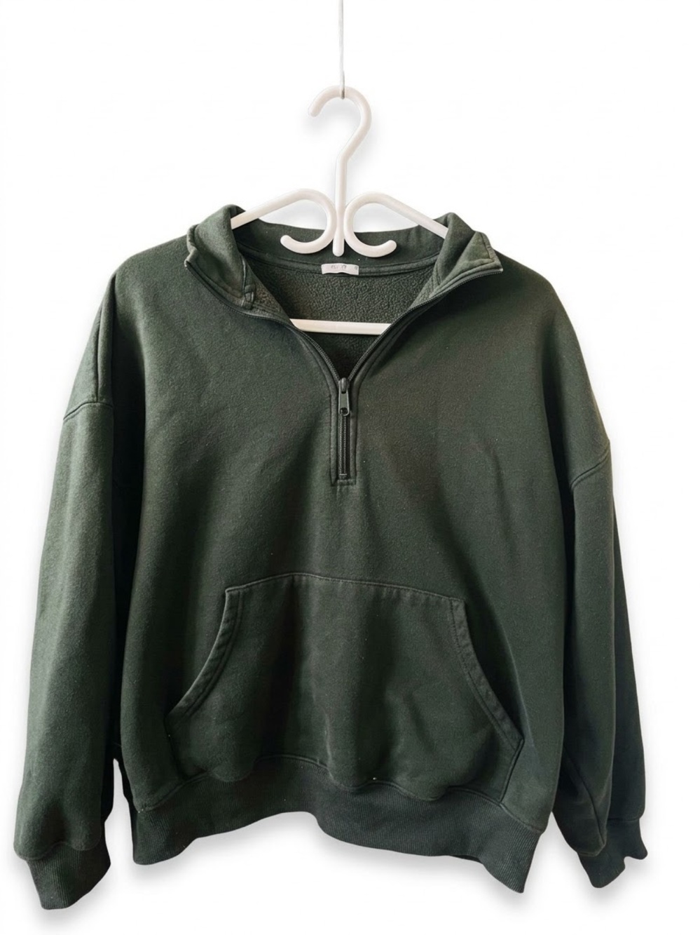 Ardene Women Quarter Zip Fleece Sweater - Forest Green